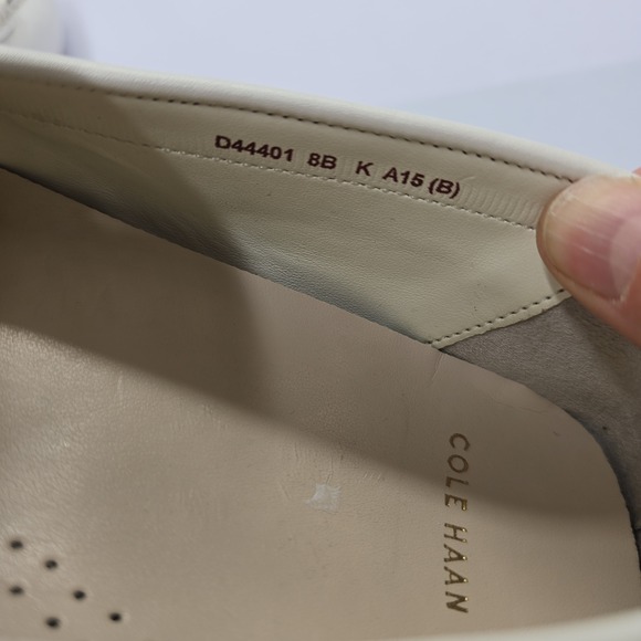 Cole Haan Womens Pinch Weekender Driver Loafers White Perforated Leather 8B - Picture 3 of 6